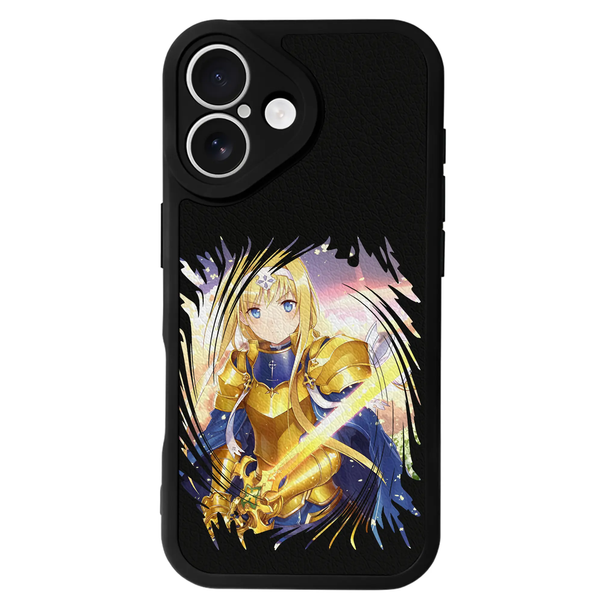 ソードアートオンライン グッズ アリス・ツーベルク - IPhone 16シリーズ対応 ・ シリコンスマホケース ・ レザー調 ・ 高精度フィット ・ 耐衝撃 ・ ワイヤレス充電対応 ・ 精密カット